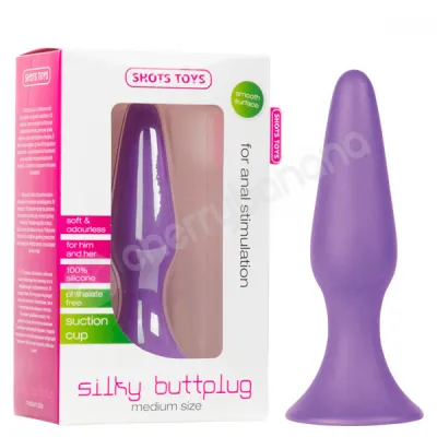 Shots Toys Purple Medium Silky Butt Plug