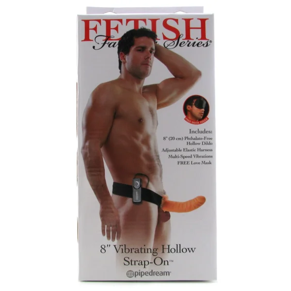 Pipe Dreams Fetish Fantasy Series  8" Vibrating Hollow Strap-On
