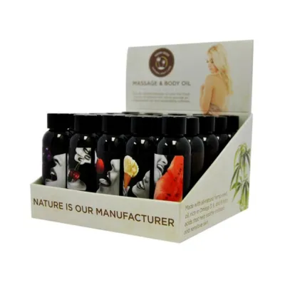 Earthly Body Edible Massage Oil Basket 25 Asst 2oz Bottles