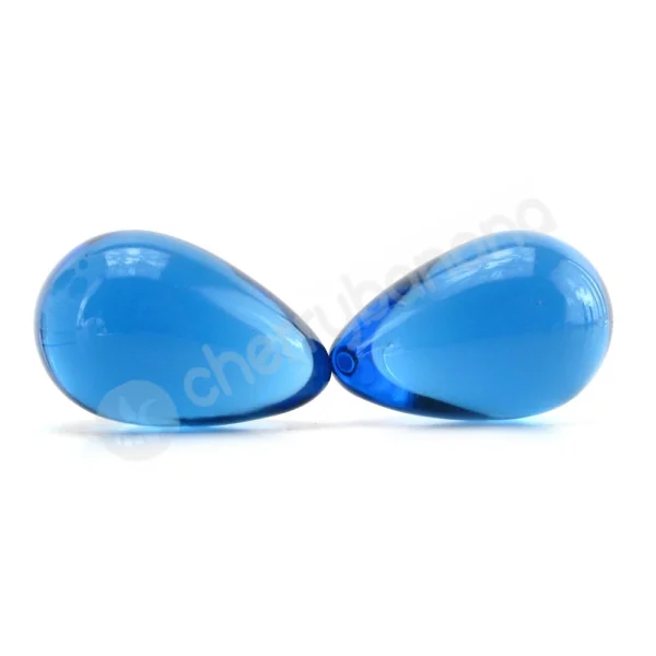 Crystal Blue Large Premium Glass Eggs