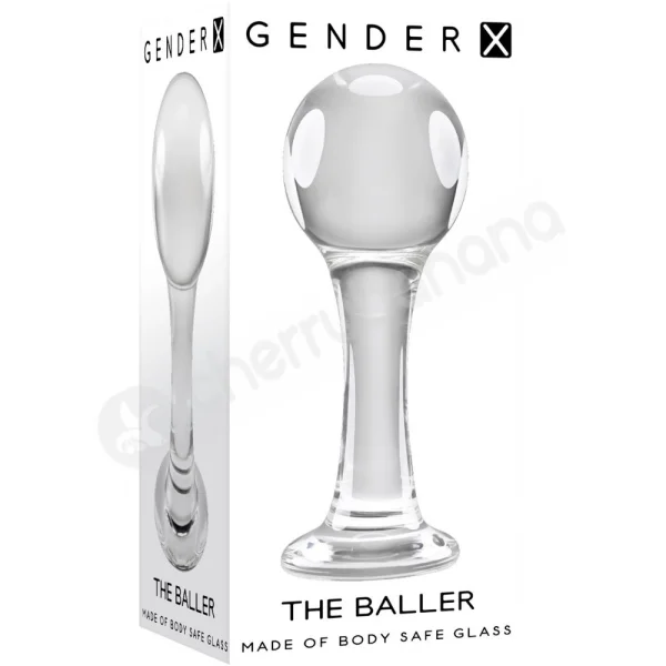 Gender X The Baller Clear Glass 3.7" Anal Plug