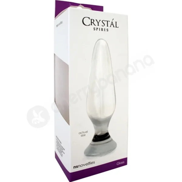 Crystal Spires Clear Smooth Butt Plug