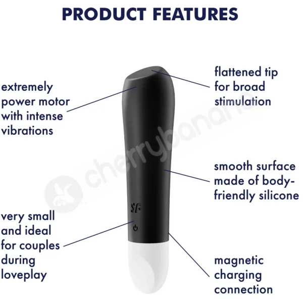 Satisfyer Ultra Power Bullet 2 Black USB Rechargeable Bullet Vibrator