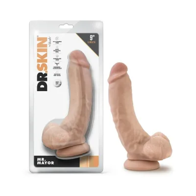 Realistic Dildos Dr Skin Mr Mayor 9 In Dildo With Balls Beige