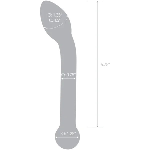 Gläs Slimline G-Spot Glass Dildo  - Clear