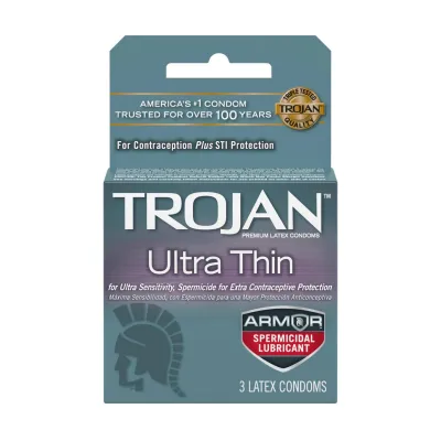 Trojan Ultra Thin Armor Spermicidal Condoms 3 Pack