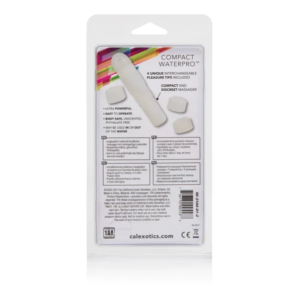 Compact Waterproof Personal Travel Massager With 4 Tips - White — image 18 of 20