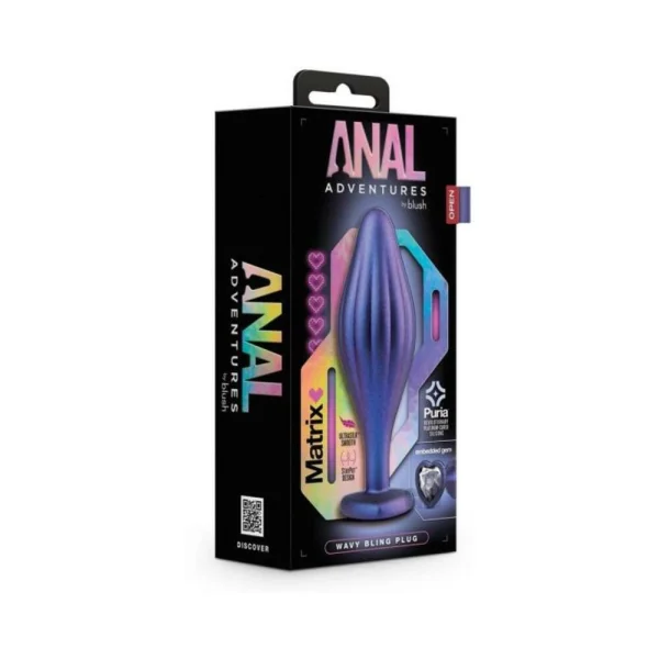 Anal Adventures Matrix - Wavy Bling Plug -  Sapphire
