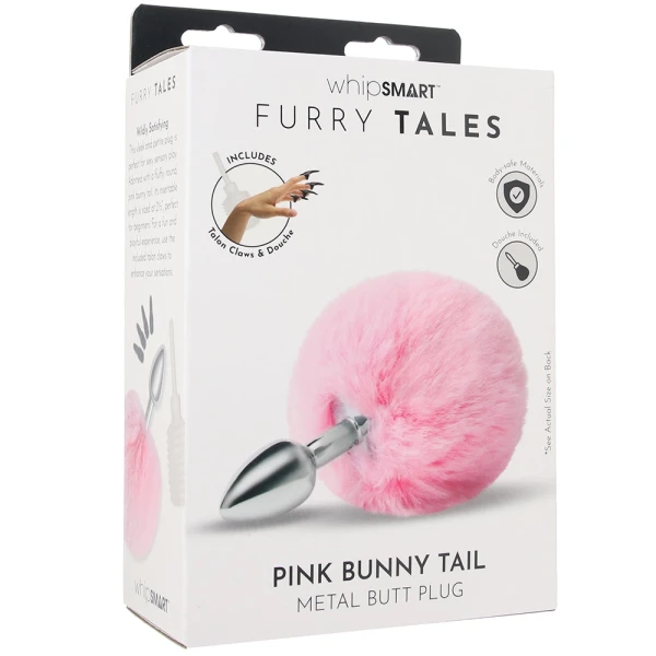 WhipSmart 3 Inch Fluffy Bunny Metal Plug in Pink — image 4 of 6