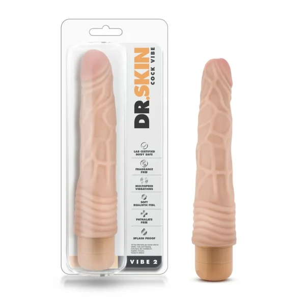 Blush Dr. Skin Cock Vibe 2 9 Inch Vibrating Cock Beige — image 6 of 6