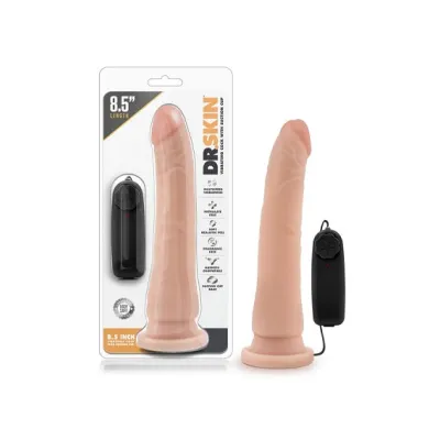 Blush Dr Skin Vanilla 8 5 Inch Vibrating Realistic Cock w Suction Cup