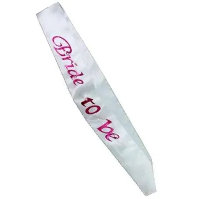White Bride to Be Sash