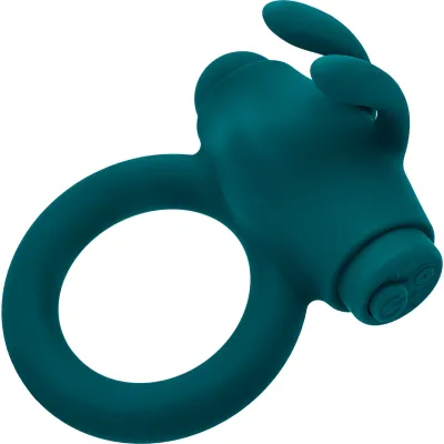 Playboy Pleasure Bunny Buzzer Rechargeable Silicone Vibrating Cock Ring Evergreen