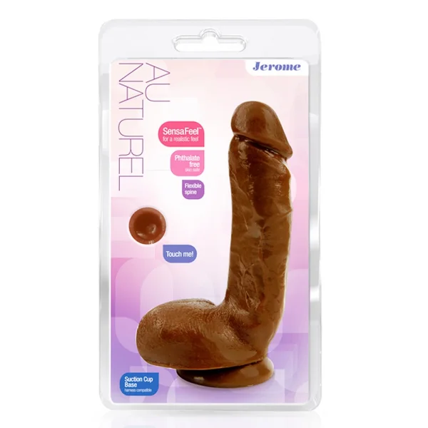 Au Naturel Jerome 8.5 Inch Sensa Feel Dual Density Dildo By Blush - Chocolate