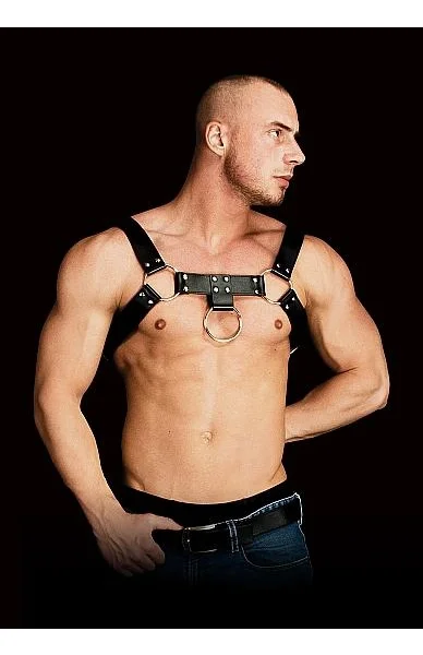 Ouch Costas Solid Structure 2 Black Chest Harness — image 5 of 8
