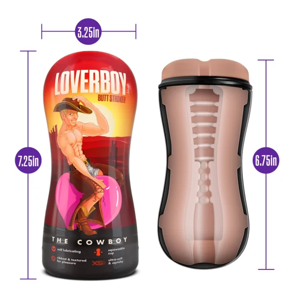 Loverboy - Cowboy - Self Lubricating Stroker -  Beige