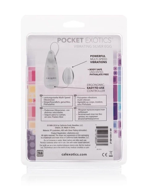 Pocket Exotics Vibrating  Egg - Silver