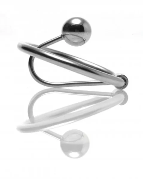 Halo Urethral Plug With Glans Ring - Silver