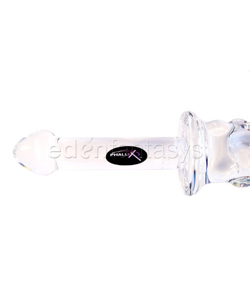 Rocky road glass dildo with handle