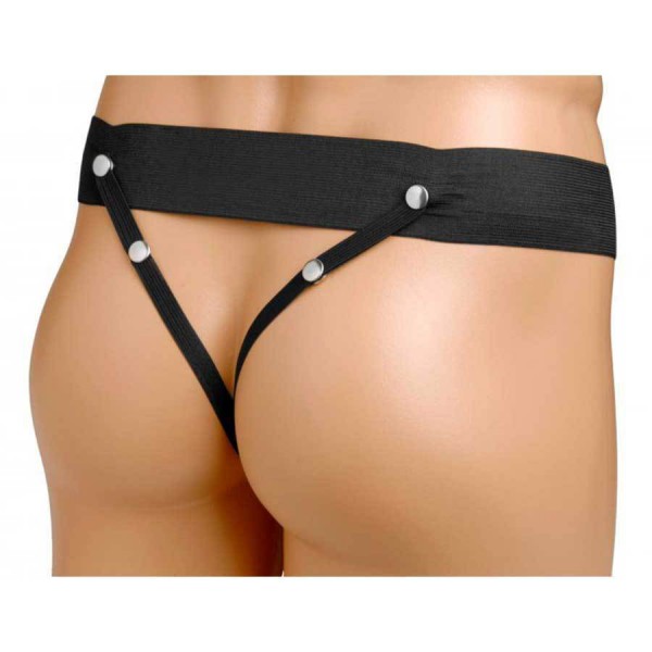 Black Penis Extension Sleeve 6'' Erection Assist Hollow Strap On
