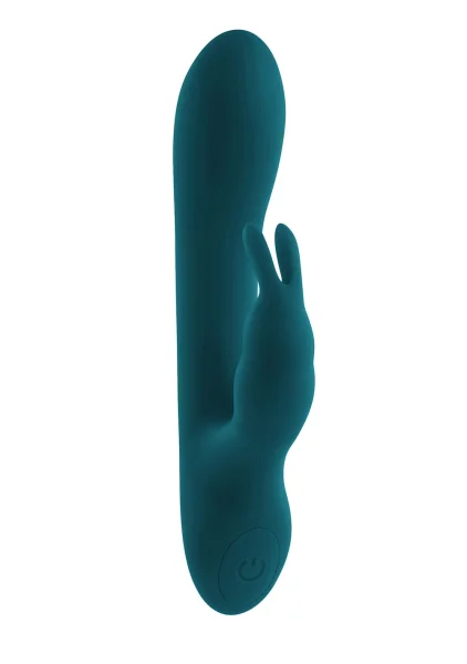 Playboy Pleasure Lil Rabbit Waterproof Rechargeable Silicone Dual Stimulation Vibrator - Teal