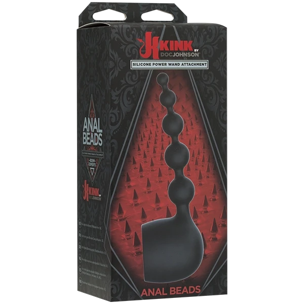 Kink Silicone Wand Anal Beads Attch. - Black