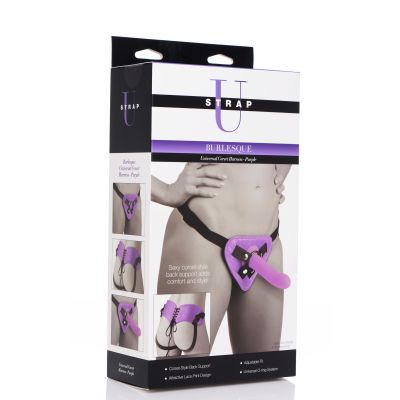 Strap U Burlesque Universal Corset Harness Purple Adjustable Strap On Harness No probe included