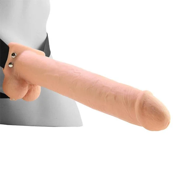 Fetish Fantasy 11 in. Hollow Rechargeable Strap-On with Balls