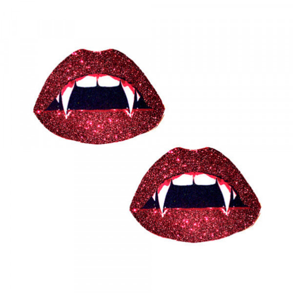 Neva Nude Pasties Vampire Lips Glitter Red