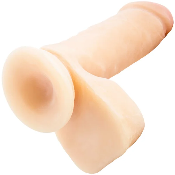 Au Naturel 8 Inch Sensa Feel Dual Density Dildo With Balls By Blush - Vanilla