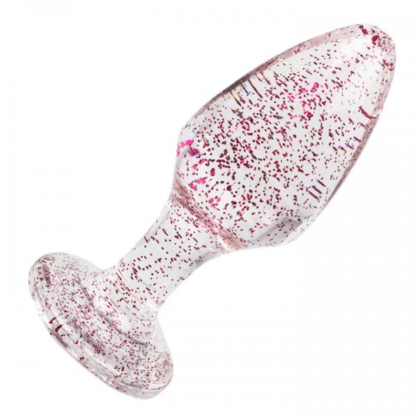 Bondara Sweet Cheeks Pink Glitter Butt Plug – 4 Inch