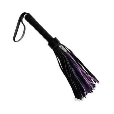 Whips Paddles Rouge Short Suede Flogger Leather Handle Black purple