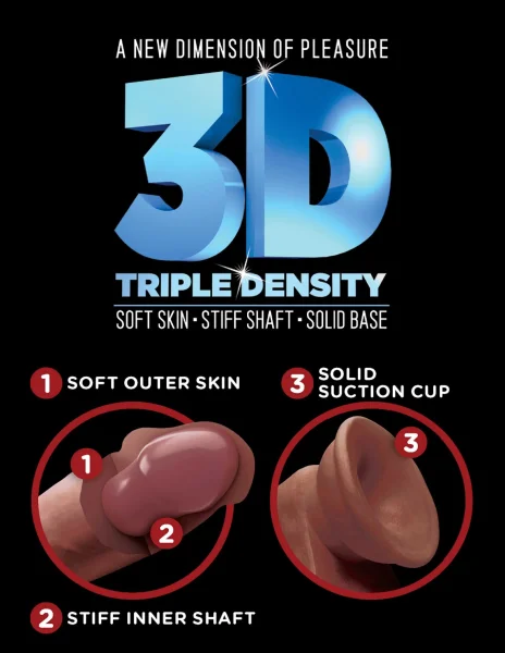 King Cock Plus Triple Density 6 Inch Cock - Brown