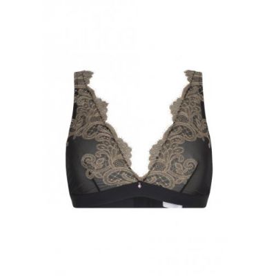 Triangelbra with Lace Black Gold Small