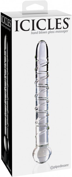 7.5" Ribbed Glass Dildo