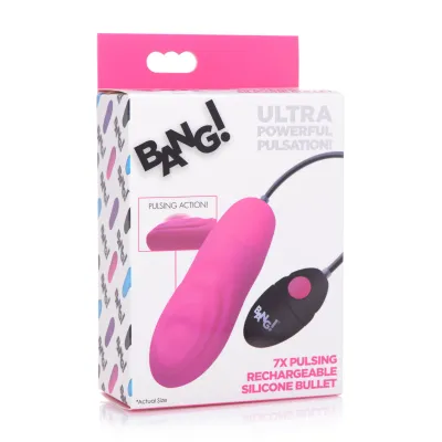 7x Pulsing Rechargeable Silicone Vibrator Pink
