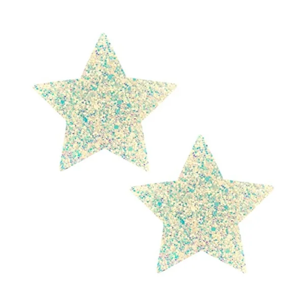 Neva Nude Pasty Star Sequins Iridescent White