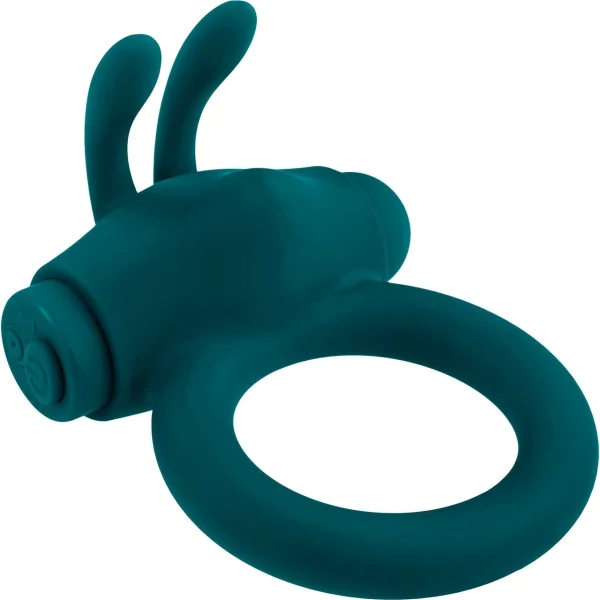 Playboy Pleasure Bunny Buzzer Rechargeable Silicone Vibrating Cock Ring - Evergreen