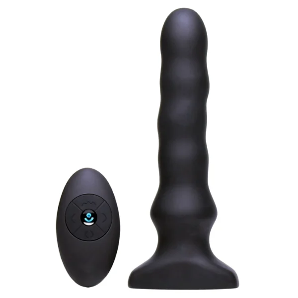 Rippled Swirling Anal Plug With Wireless Remote