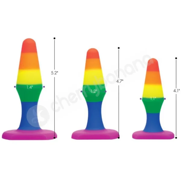 Frisky Rainbow Ready Anal Trainer 3 Piece Plug Set