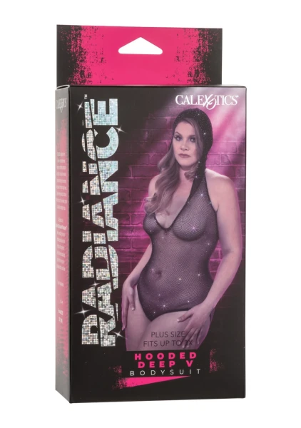 Radiance Hooded Deep V Body Suit - Plus Size