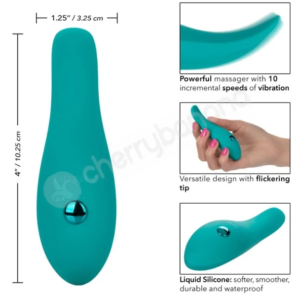 Calexotics Pixies Glider Bunny Teal Curved Clit Stimulating Vibrator