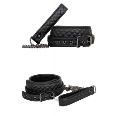 Adam and Eve Fetish Dreams Vegan Leather Collar Lead Set 2 Pce
