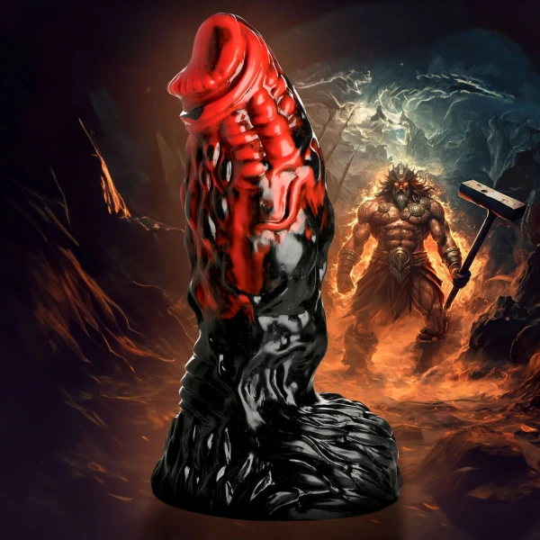 Vulcan 8.75" Silicone Suction Cup Dildo With Balls By Creature Cocks