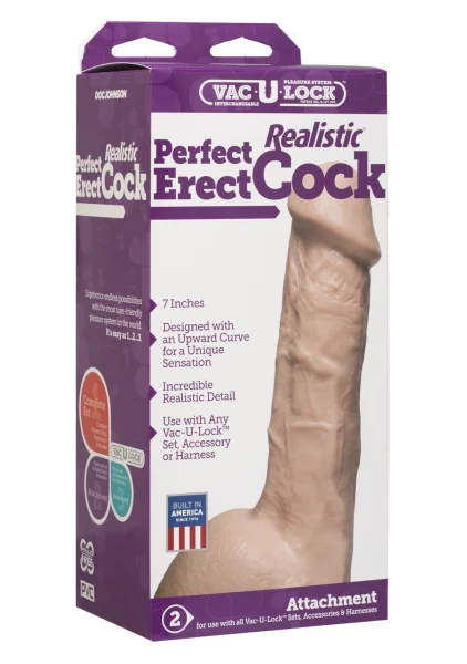 Doc Johnson Vac-U-Lock 7" Realistic Perfect Erect Cock