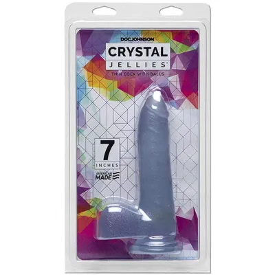 Crystal Jellies 7 Inch Slim Cock With Balls