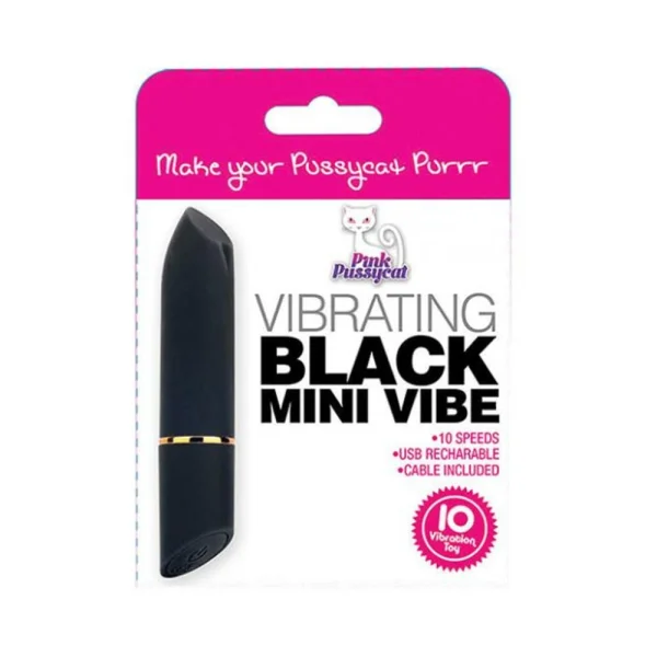 Pink Pussycat Vibrating Mini Vibe Black
