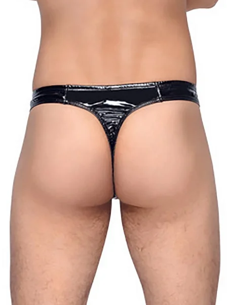 Black Level PVC Men's Thong
