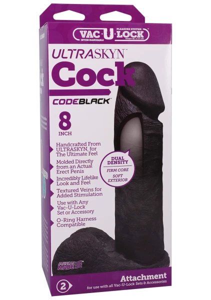 Vac-U-Lock UR3 8 inch Realistic CODEBLACK