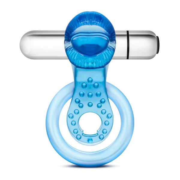 Stay Hard 10 Function Vibrating Tongue Ring Blue — image 10 of 14